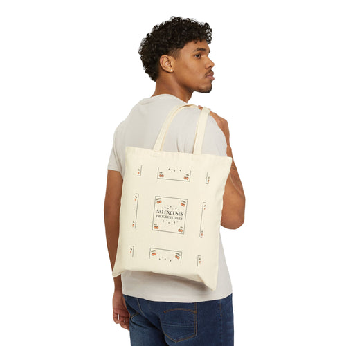 Tote Bag — "No Excuses, One Beautiful Day" Floral Canvas Tote