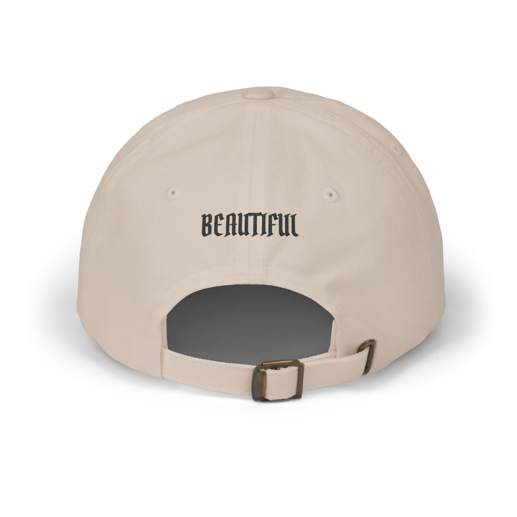 Becoming Her Embroidered Dad Cap — "Becoming Her" Front, "Beautiful" Back